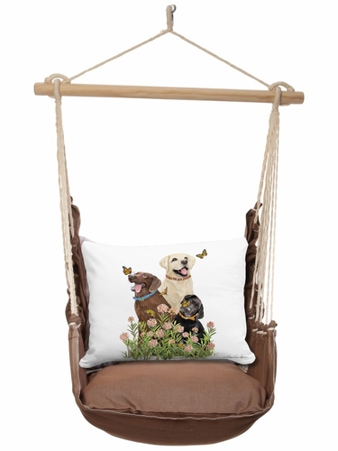 Chocolate Labrador Trio Hammock Chair Swing Set - Click to enlarge