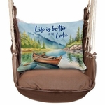 Chocolate Life is Better at the Lake Hammock Chair Swing Set