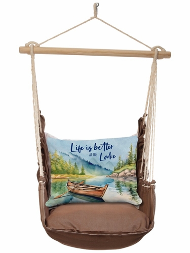 Chocolate Life is Better at the Lake Hammock Chair Swing Set - Click to enlarge