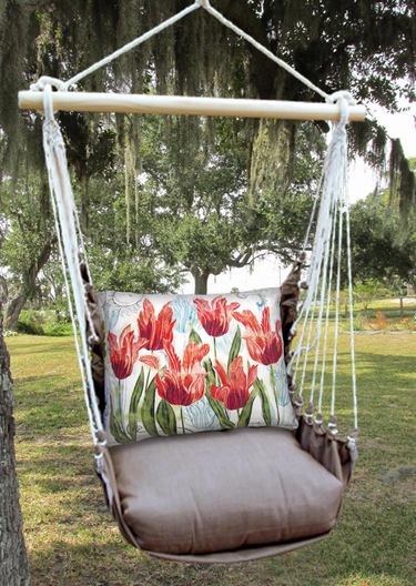 Chocolate Perennial Garden 2 Hammock Chair Swing Set - Click to enlarge