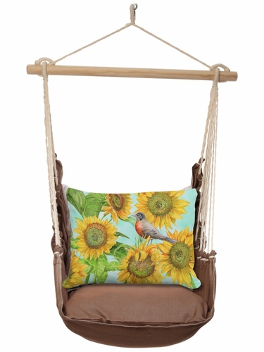 Chocolate Sunflowers and Robin Hammock Chair Swing Set - Click to enlarge