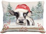 Christmas Cow Outdoor Pillow