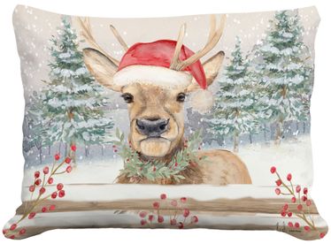 Christmas Deer Outdoor Pillow - Click to enlarge