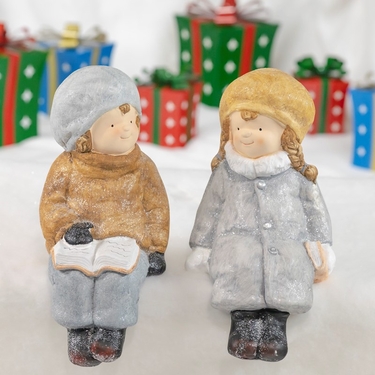 Christmas Figurines Reading Holiday Stories (Set of 2) - Click to enlarge