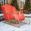 6ft. Large Life-Size Victorian Iron Red Sleigh