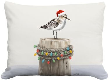 Christmas Sandpiper Outdoor Pillow - Click to enlarge