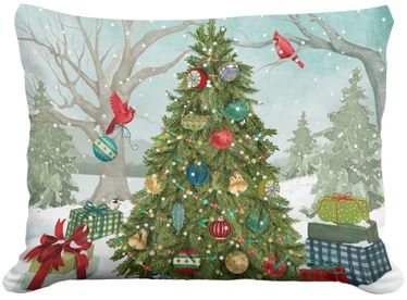 Christmas Tree & Gifts Outdoor Pillow - Click to enlarge