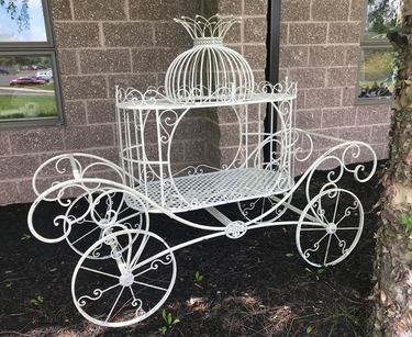 Cinderella Carriage Plant Stand - Antique White - Click to enlarge