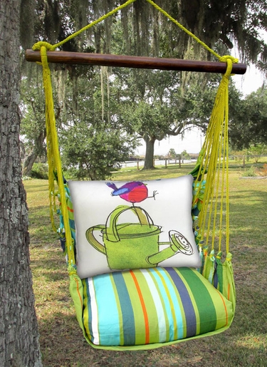 Citrus Stripe Bird w/Watering Can Hammock Chair Swing Set - Click to enlarge