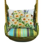Citrus Stripe Daisies Field Hammock Chair Swing Set