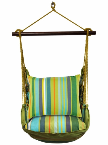 Citrus Stripe Fabric Hammock Chair Swing Set - Click to enlarge