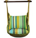 Citrus Stripe Fabric Hammock Chair Swing Set