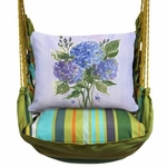 Citrus Stripe Hydrangea Trio Hammock Chair Swing Set