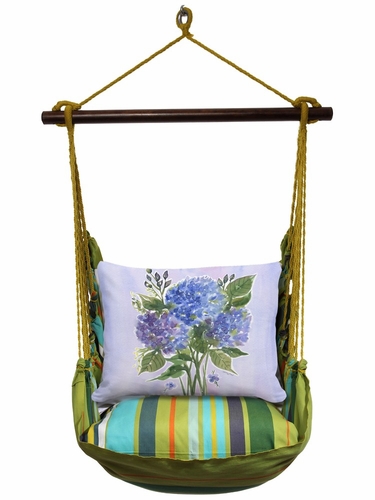 Citrus Stripe Hydrangea Trio Hammock Chair Swing Set - Click to enlarge