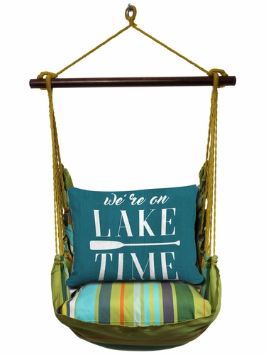 Citrus Stripe Lake Time on Teal Hammock Chair Swing Set - Click to enlarge