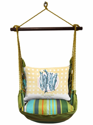 Citrus Stripe Les Sardines Hammock Chair Swing Set - Click to enlarge