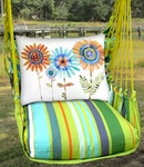 Citrus Stripe Summer Sunflowers Hammock Chair Swing Set