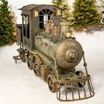Classic Bronze 12.5 foot Christmas Train w/Cart "The North Pole Express"