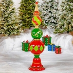 66" Christmas Tower Entrance Flank Decor (Red, Green, & Gold) 66" Christmas Tower Entrance Flank Decor (Red, Green, & Gold)