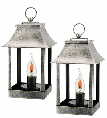Classic Silver Solar Lantern (Set of 2) - Click to enlarge