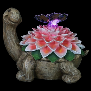 Solar Turtle with Color Changing Butterfly - Click to enlarge