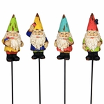 Colorful Gnome Pot Stakes (Set of 4)
