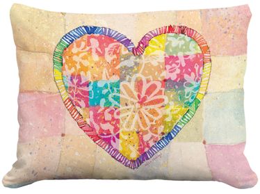 Colorful Heart Outdoor Pillow - Click to enlarge
