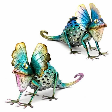 Colorful Metal Iguana Statues (Set of 2) - Click to enlarge