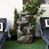 Concrete Cascade Rock Fountain w/LED Lights