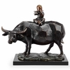 "Contemplation" Flutist and Bull