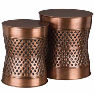 Copper Dot Garden Stools & Planters (Set of 2) - Click to enlarge