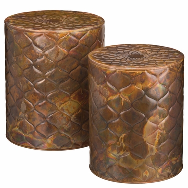 Copper Trellis Garden Stools & Planters (Set of 2) - Click to enlarge