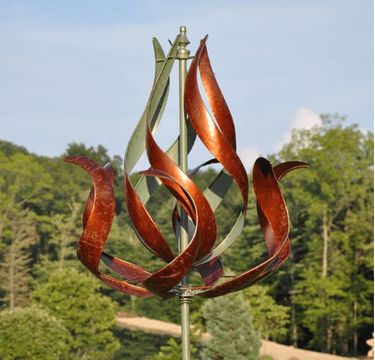 Copper Verde Flame Wind Spinner - Click to enlarge