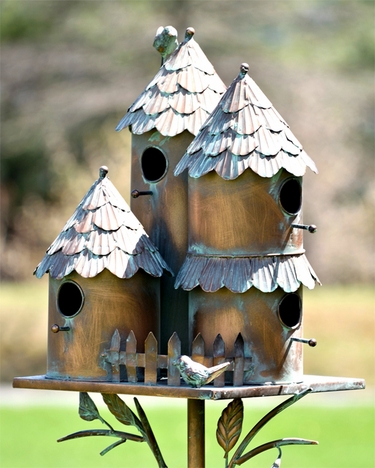 Country Style Iron Birdhouse Stake 