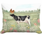 Cow & Hen Stack Outdoor Pillow