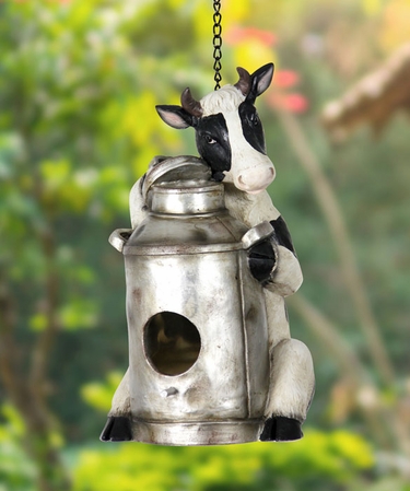 Cow & Pail Bird House - Click to enlarge