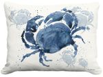 Indigo Crab Outdoor Pillow