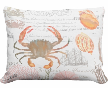 Crab Sealife Medley Outdoor Pillow - Click to enlarge