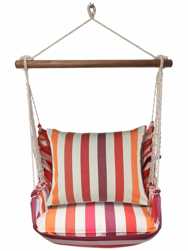 Cristina Stripe Fabric Hammock Chair Swing Set - Click to enlarge
