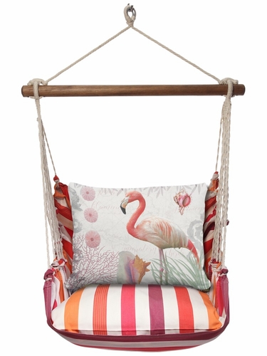 Cristina Stripe Flamingo Sealife Medley Hammock Chair Swing Set - Click to enlarge