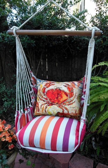 Cristina Stripe Fresh Crab Hammock Chair Swing Set - Click to enlarge