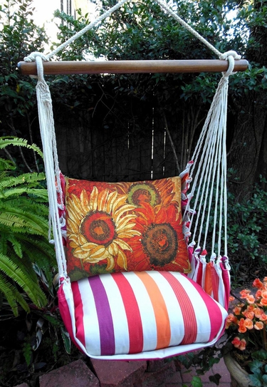 Cristina Stripe Full Blooom 1 Hammock Chair Swing Set - Click to enlarge