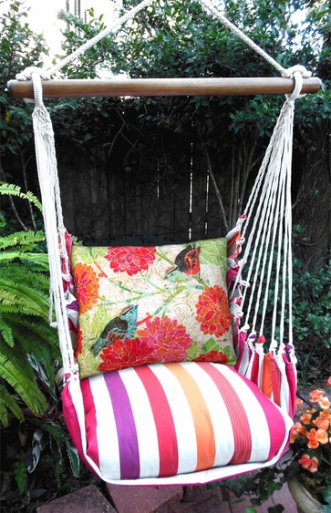Cristina Stripe Nature Birds Hammock Chair Swing Set - Click to enlarge