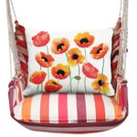 Cristina Stripe Poppy Blossoms Hammock Chair Swing Set