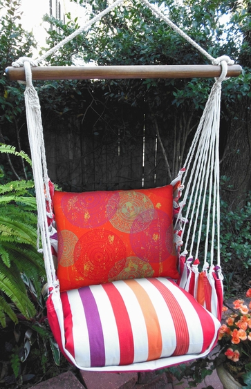 Cristina Stripe Sunburst Circles Hammock Chair Swing Set - Click to enlarge