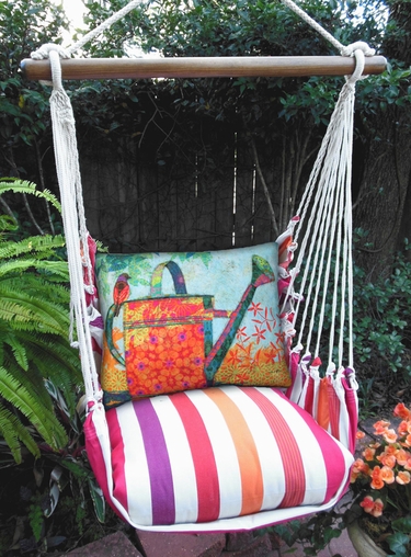 Cristina Stripe Watering Can Hammock Chair Swing Set - Click to enlarge