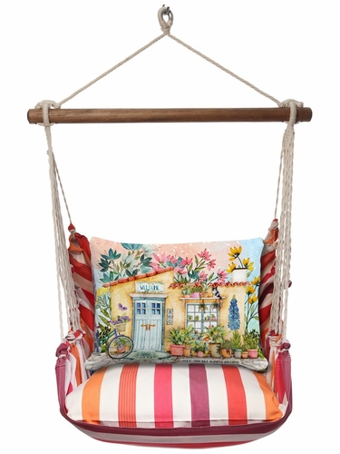 Cristina Stripe Welcome Home Hammock Chair Swing Set - Click to enlarge