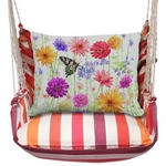 Cristina Stripe Wildflower Garden 2 (yellow) Hammock Chair Swing Set