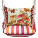 Cristina Stripe Zinnias Toile Hammock Chair Swing Set