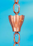 8.5' Crocus Rain Chain - 6 Cups Copper